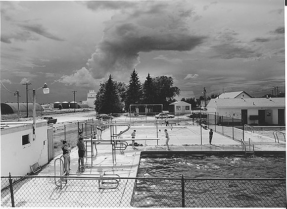 Approaching thunderstorm, New Town, Fort Berthold Indian Reservation, ND