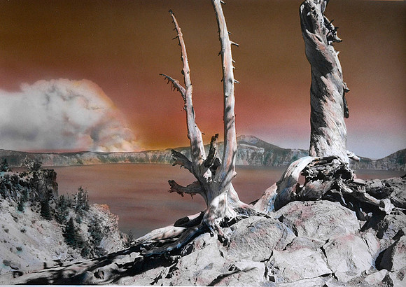 crater lake  fire