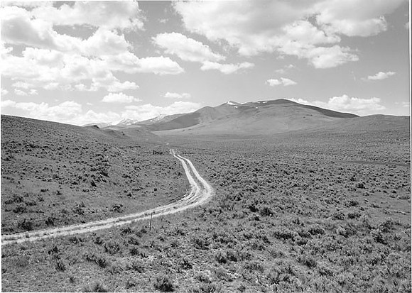 Ranch road approaching lemhi Pass, Beaverhead Mountains, MT