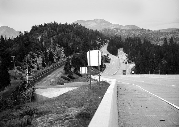Railroad and Interstate 80 at  Emigrant  Gap, Sierra Mountains, California