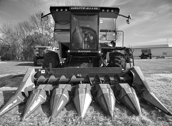 Farm equipment  yard, Central  City, Nebraska