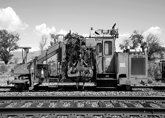 Track  laying  machine, near  Lovelock, Nevada
