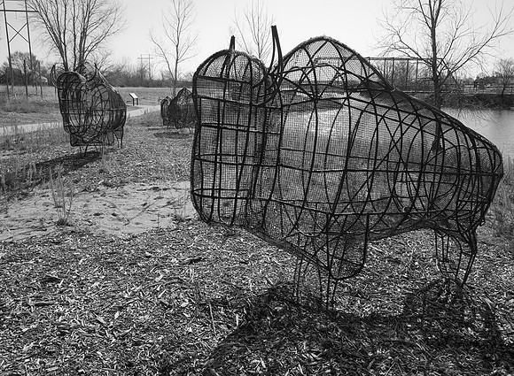 Buffalo replica near  Kearny, Nebraska