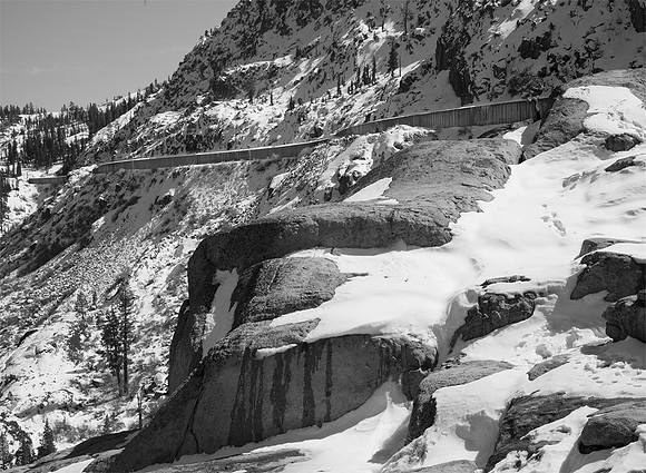 Snow sheds at  Summit, Sierra Mountains,  Californiaa