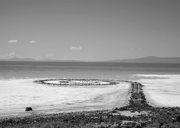 Spiral  Jetty Art  earthwork, Promontory Mountains, Utah