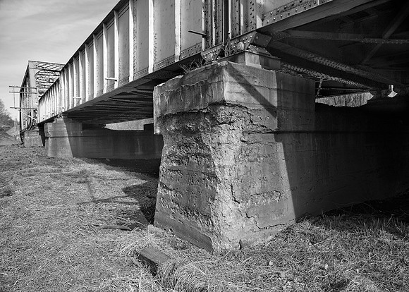 high  water  damage ,  bridge at Elkhorn River , Waterloo,  Nebraska