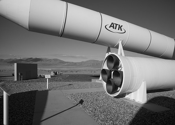 Thiokol rocket  display and  Promontory  Mountain  Pass, Utah