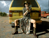 women in the west 1980-2011  B&W  hand colorize from B&W negative