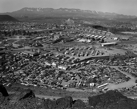 View of trail location  from top of cliffs, Hurricane, Utah