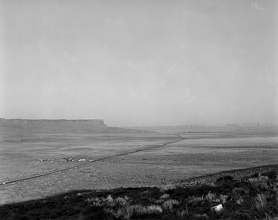 Highway 89A following expedition route to  Colorado River in  distance