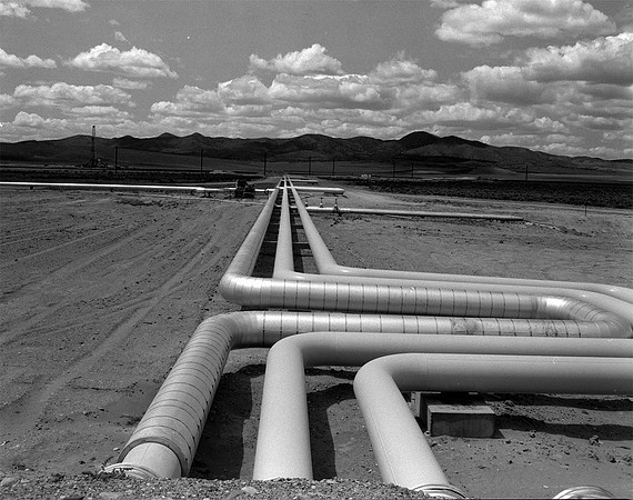 Geothermal Plant at hot springs,  Escalante Desert, Utah