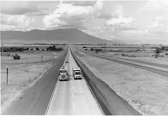 I-80 , on trail,approachng la Grande, OR