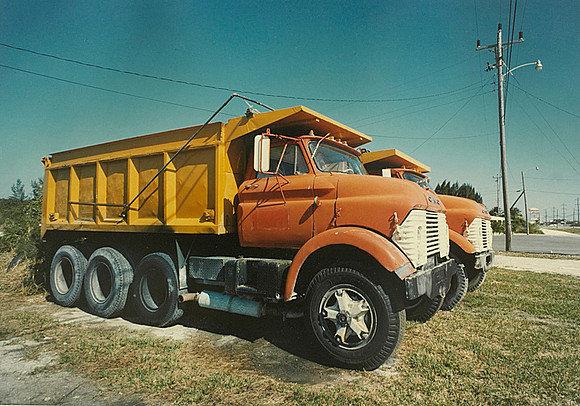 Orange Dump Trucks,  1977, Chico, CA
